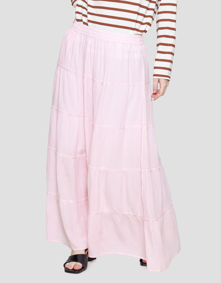 Nevada Tier Rayon Crinckle Rok Maxi Wanita