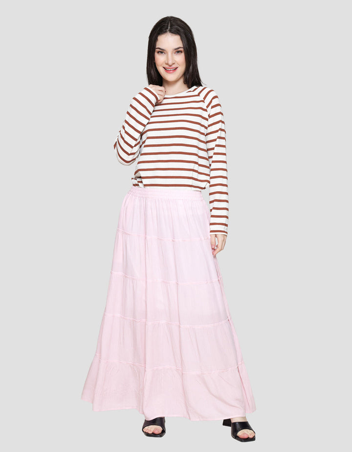 Nevada Tier Rayon Crinckle Rok Panjang Wanita