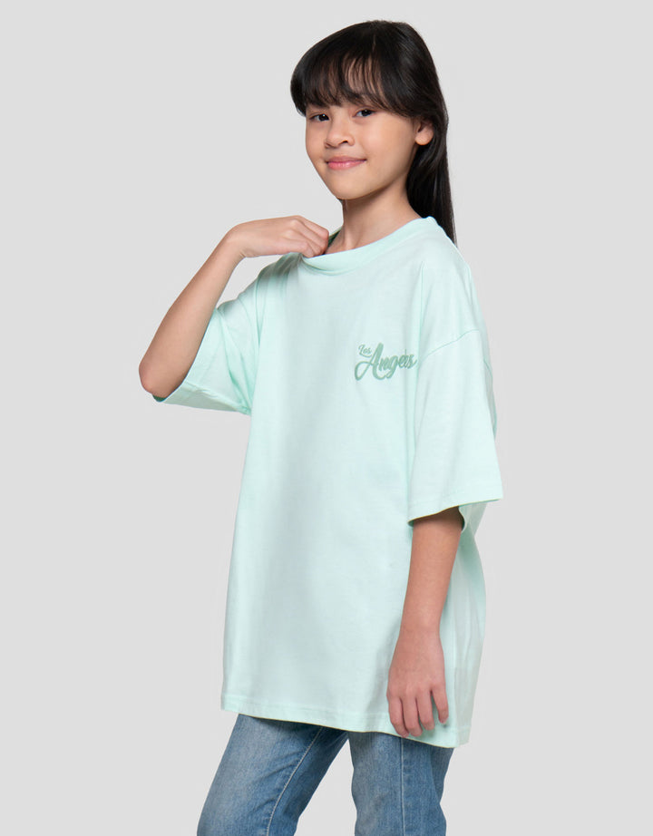 Nevada Sablon Los Angeles Kaos Oversize Anak Perempuan