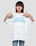 Nevada Stripe Create Happiness Kaos Oversize Anak Perempuan
