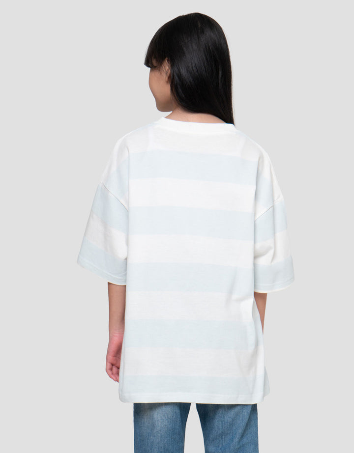 Nevada Stripe Create Happiness Kaos Oversize Anak Perempuan