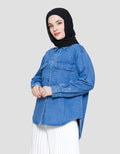 Annisa Double Pocket Kemeja Denim Wanita