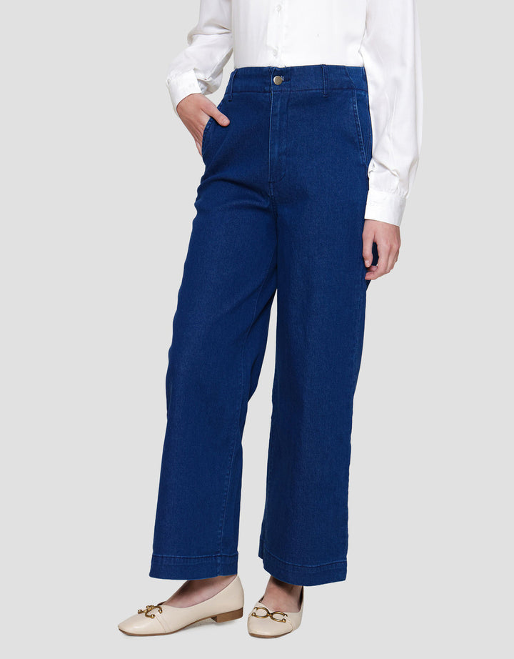 Annisa Hight Waist Straight Celana Denim Wanita