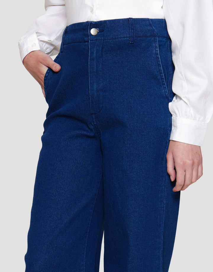 Annisa Hight Waist Straight Celana Denim Wanita