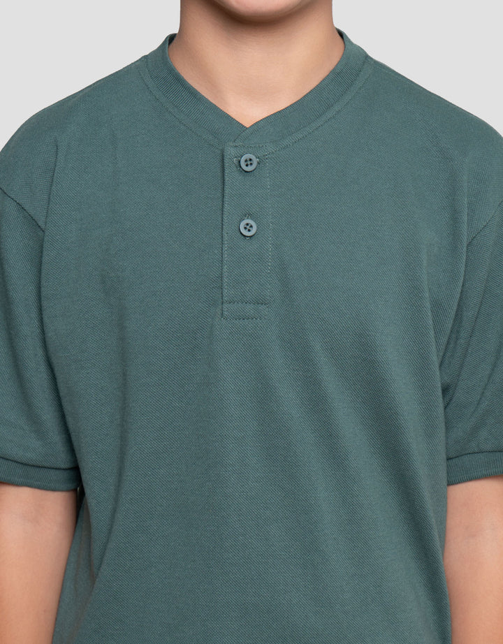 Nevada Solid Color Kaos Henley Anak Laki-laki