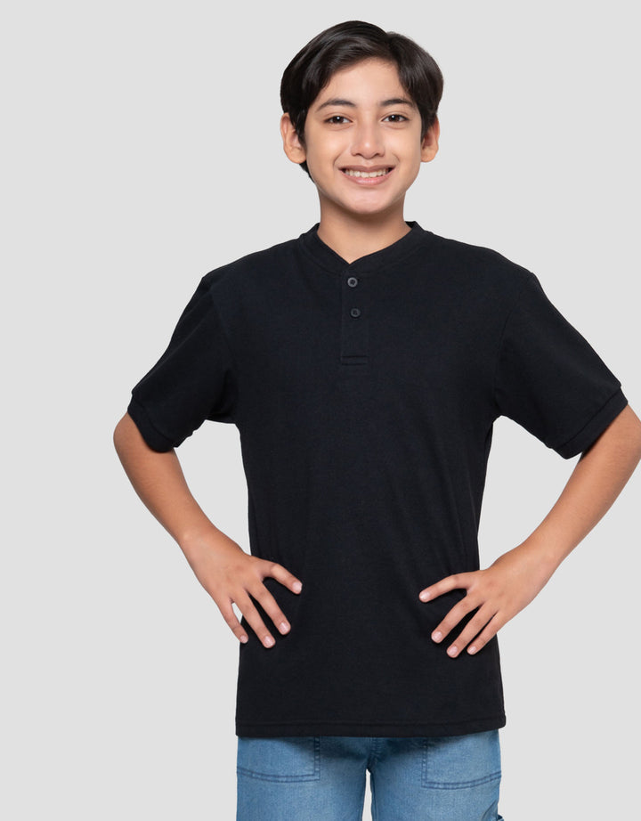 Nevada Solid Color Kaos Henley Anak Laki-laki