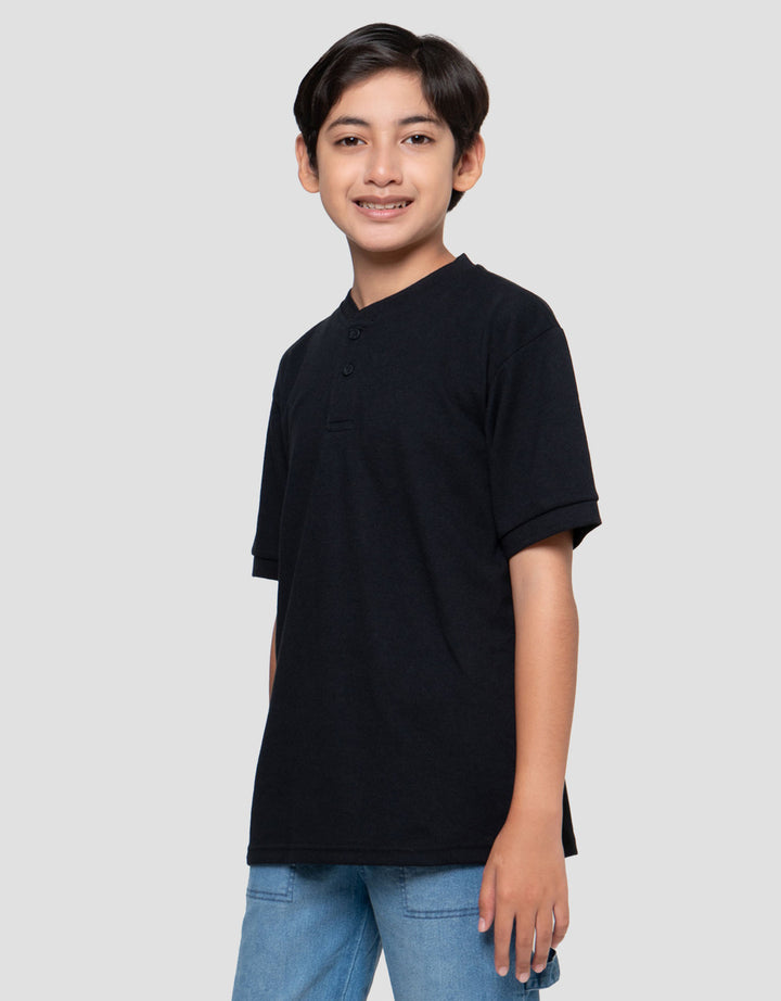 Nevada Solid Color Kaos Henley Anak Laki-laki