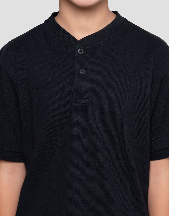 Nevada Solid Color Kaos Henley Anak Laki-laki