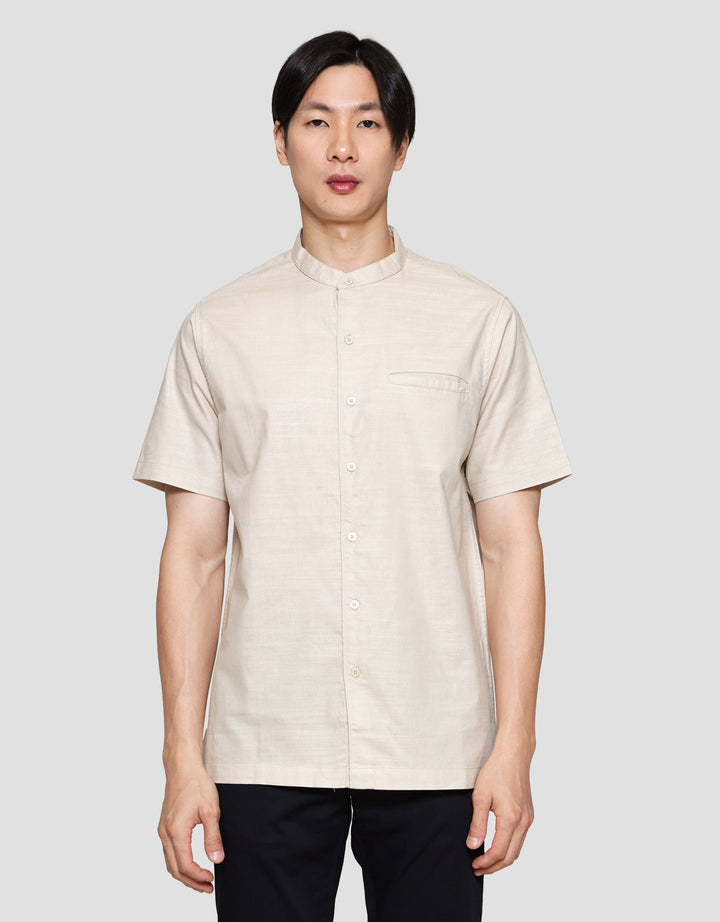 Cole Solid Texture Slub W/ Pocket Baju Koko Pria