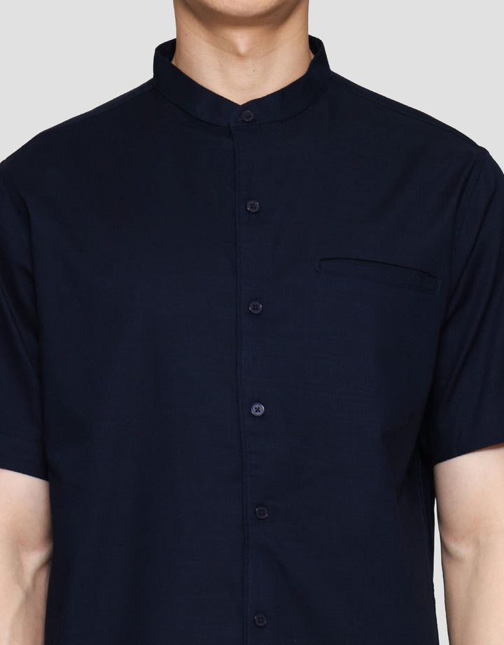 Cole Solid Texture Slub W/ Pocket Baju Koko Pria