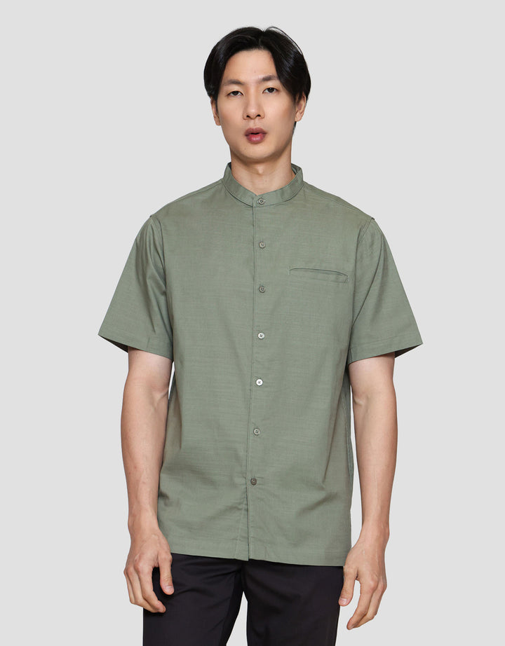 Cole Solid Texture Slub W/ Pocket Baju Koko Pria