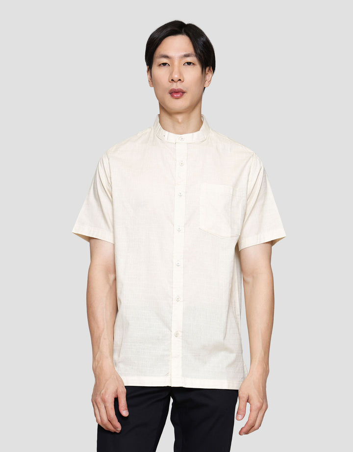 Cole Solid Texture Square W/ Pocket Baju Koko Pria