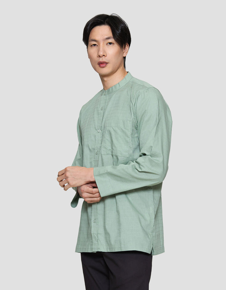 Cole Solid Texture Square W/ Pocket Baju Koko Pria