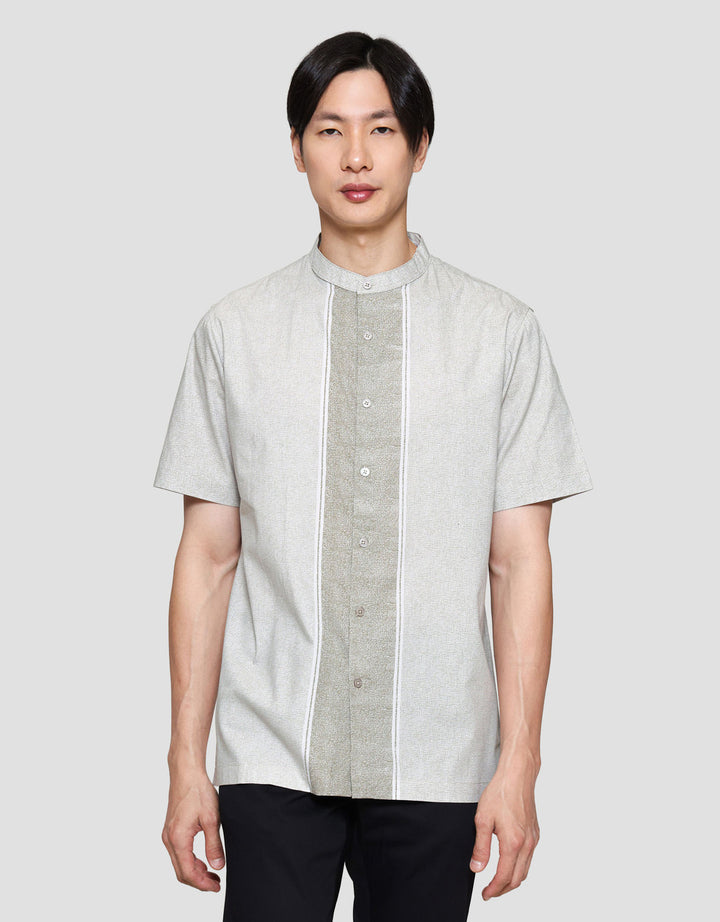 Cole Print Print Vertical Kemuning Baju Koko Pria