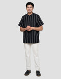 Cole Print Stripes Jacquard Kemeja Koko Pria