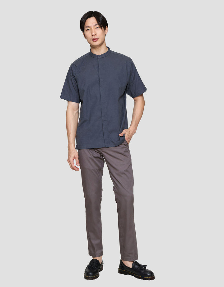 Cole Solid Texture Running Stich Baju Koko Pria