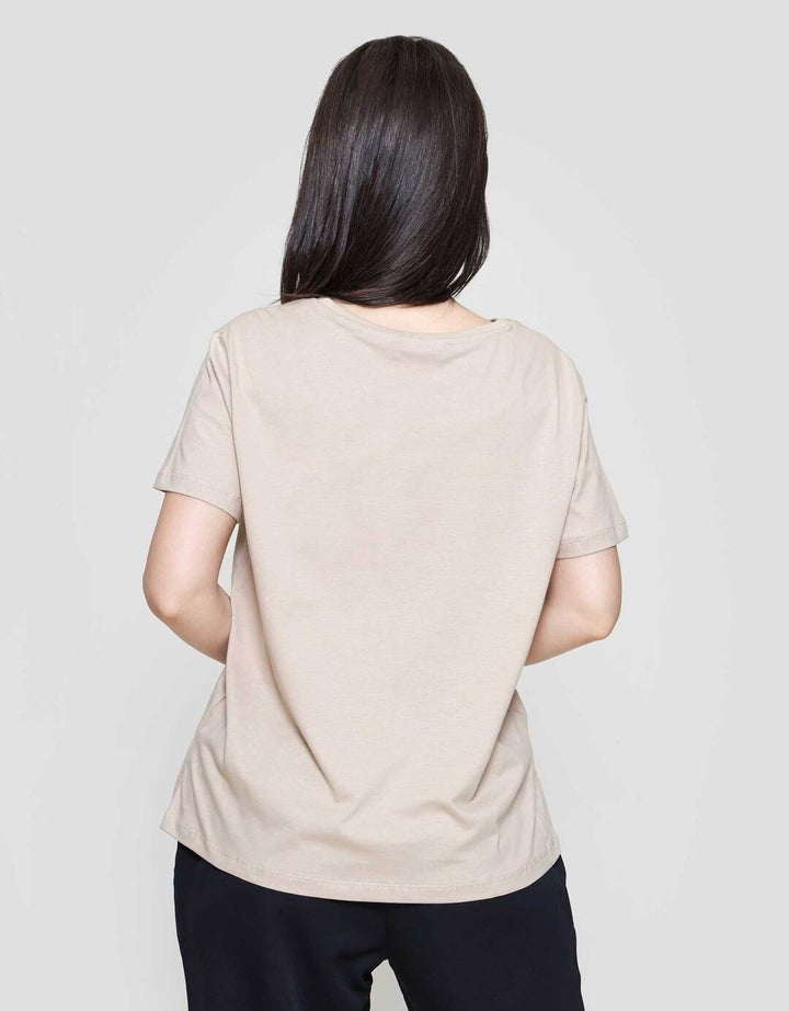 Connexion Knit Enzyme Basic Kaos Lengan Pendek Wanita