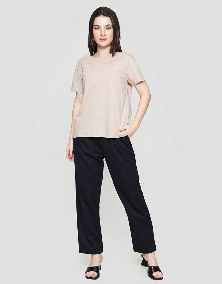 Connexion Knit Enzyme Basic Kaos Lengan Pendek Wanita