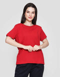 Connexion Knit Enzyme Basic Kaos Lengan Pendek Wanita