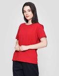 Connexion Knit Enzyme Basic Kaos Lengan Pendek Wanita
