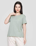 Connexion Knit Enzyme Basic Kaos Lengan Pendek Wanita