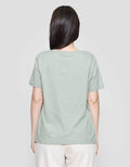 Connexion Knit Enzyme Basic Kaos Lengan Pendek Wanita