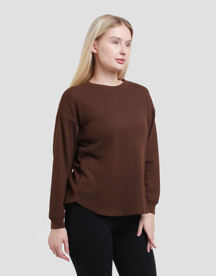 Connexion Waffle Kaos Lengan Panjang Wanita