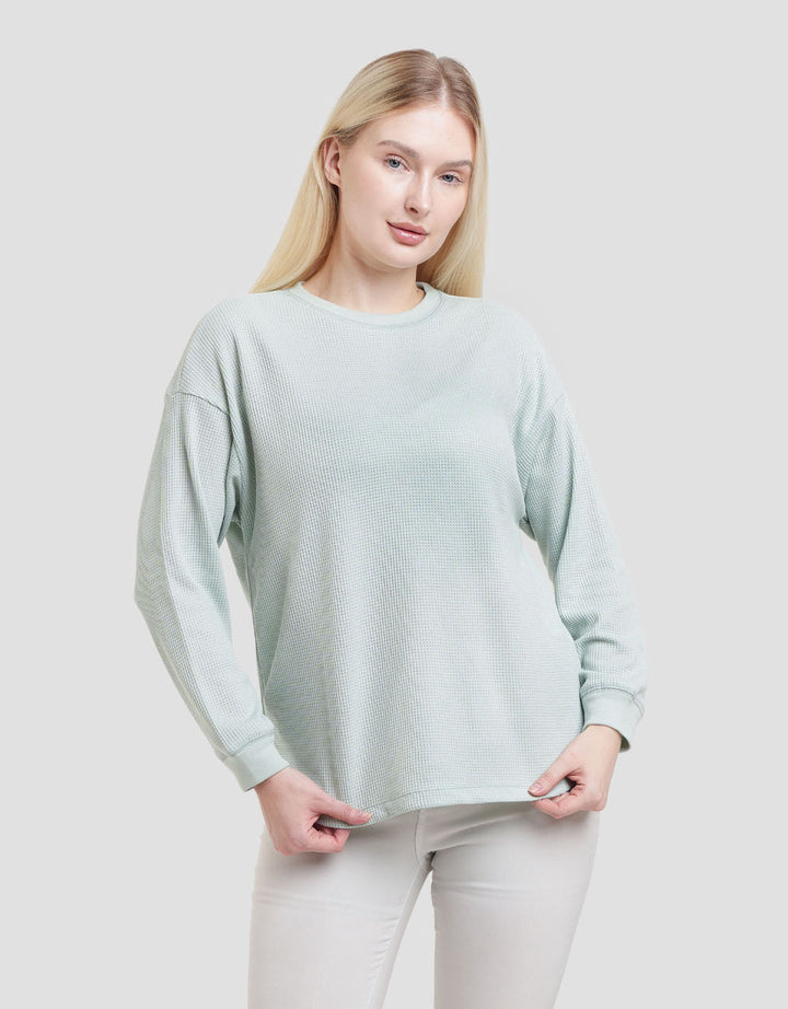 Connexion Waffle Kaos Lengan Panjang Wanita