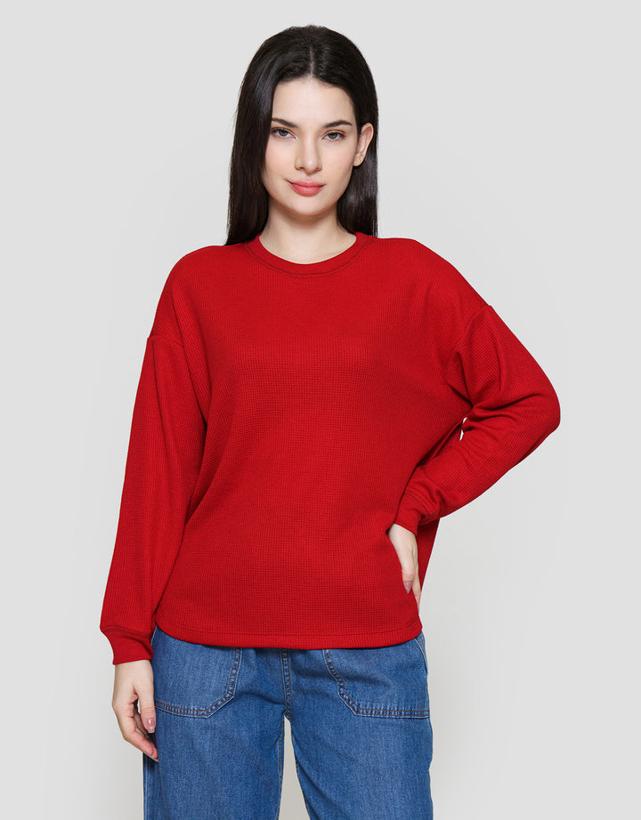 Connexion Waffle Kaos Lengan Panjang Wanita