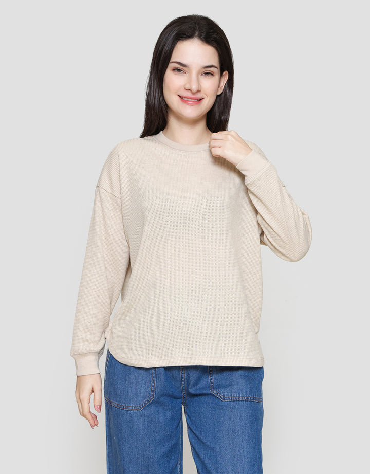 Connexion Waffle Kaos Lengan Panjang Wanita