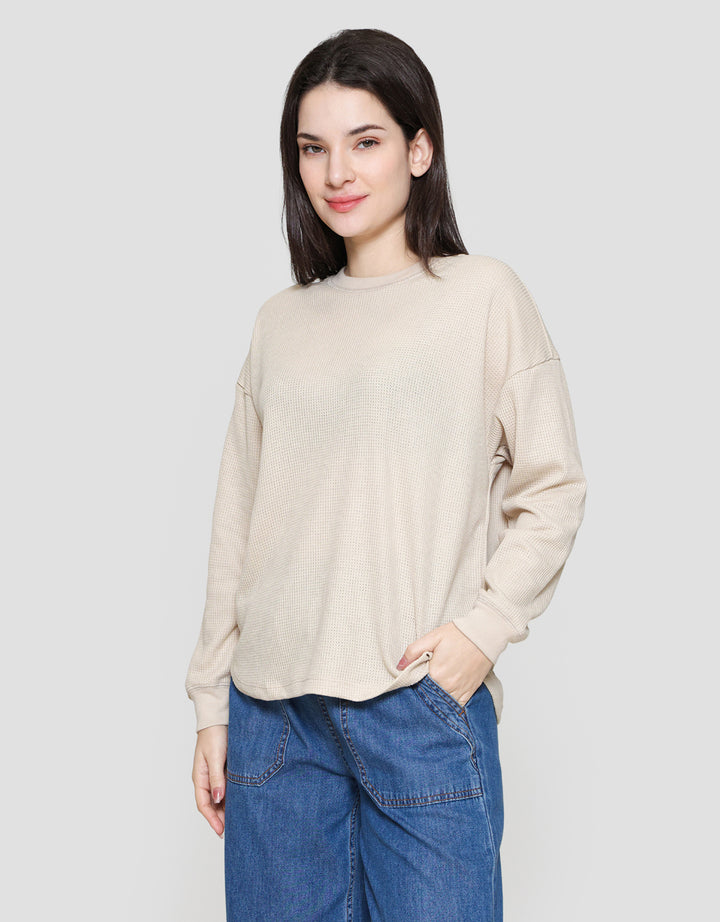 Connexion Waffle Kaos Lengan Panjang Wanita