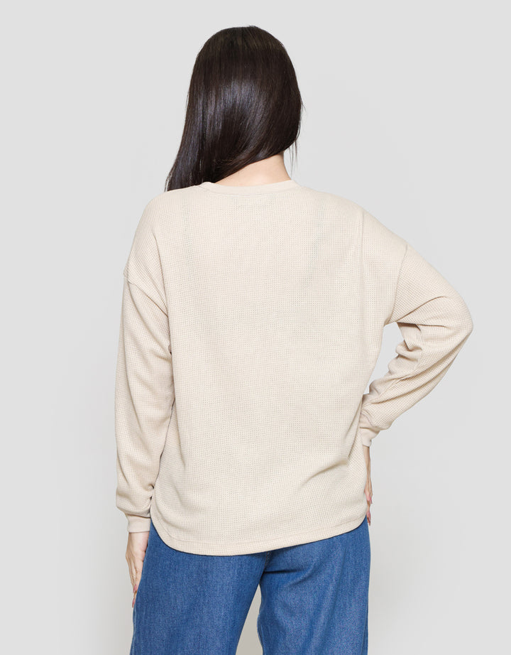 Connexion Waffle Kaos Lengan Panjang Wanita