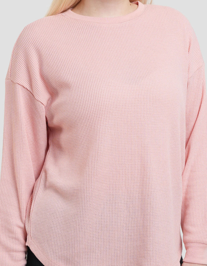 Connexion Waffle Kaos Lengan Panjang Wanita