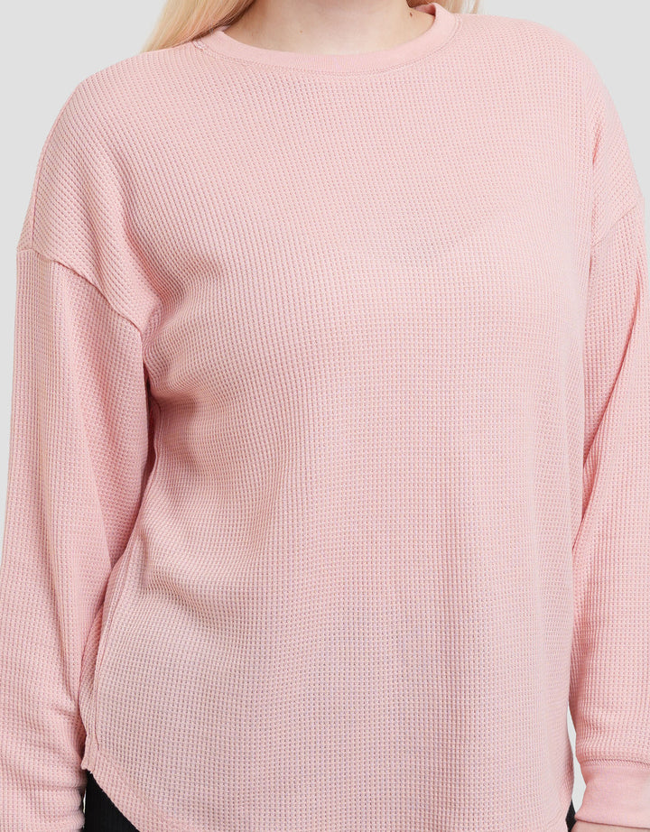 Connexion Waffle Kaos Lengan Panjang Wanita