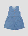 Little M Romper Sleeveless Dress Denim Bayi