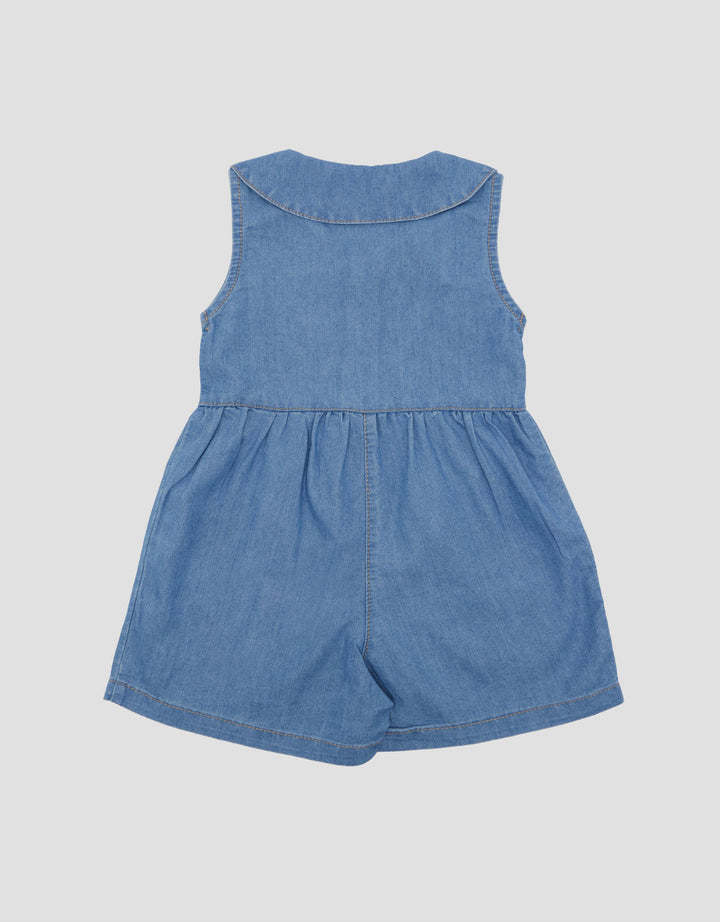 Little M Romper Sleeveless Dress Denim Bayi