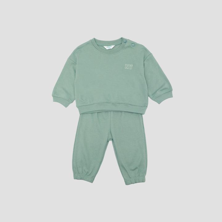 Little M Double Knit With Embro Pakaian Set Bayi