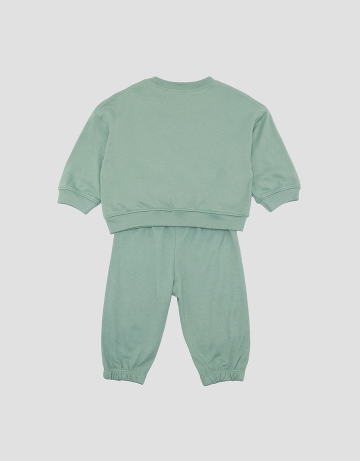 Little M Double Knit With Embro Pakaian Set Bayi