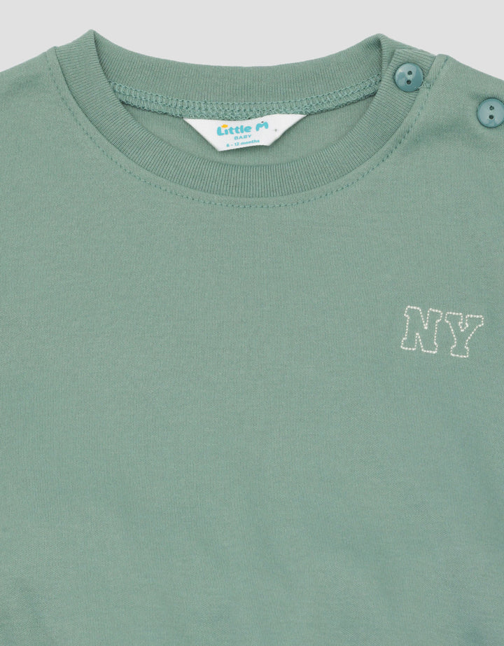 Little M Double Knit With Embro Pakaian Set Bayi