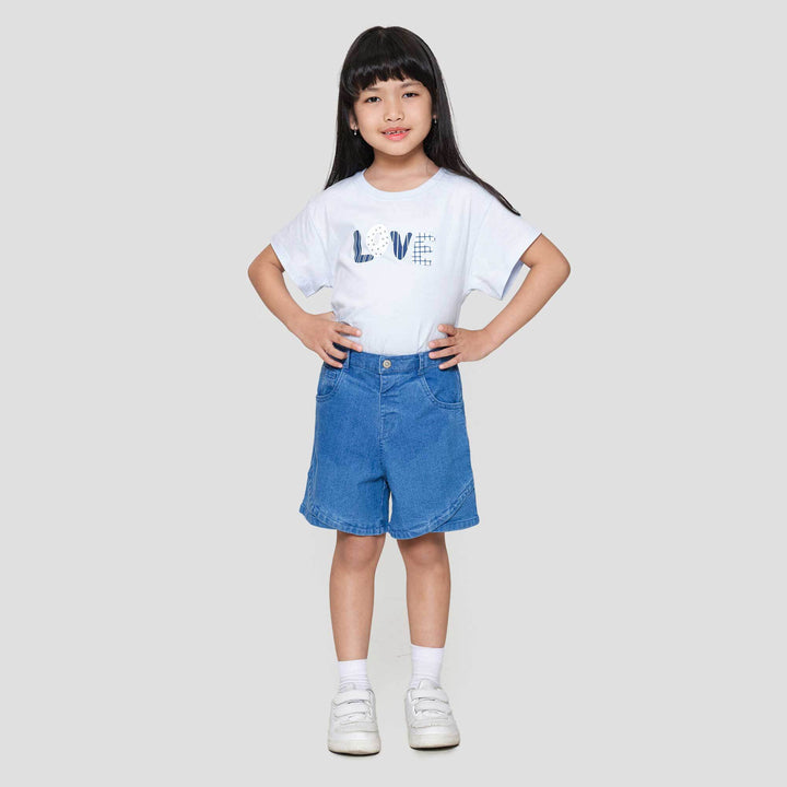 Little M Kantong Samping Celana Denim Anak Perempuan