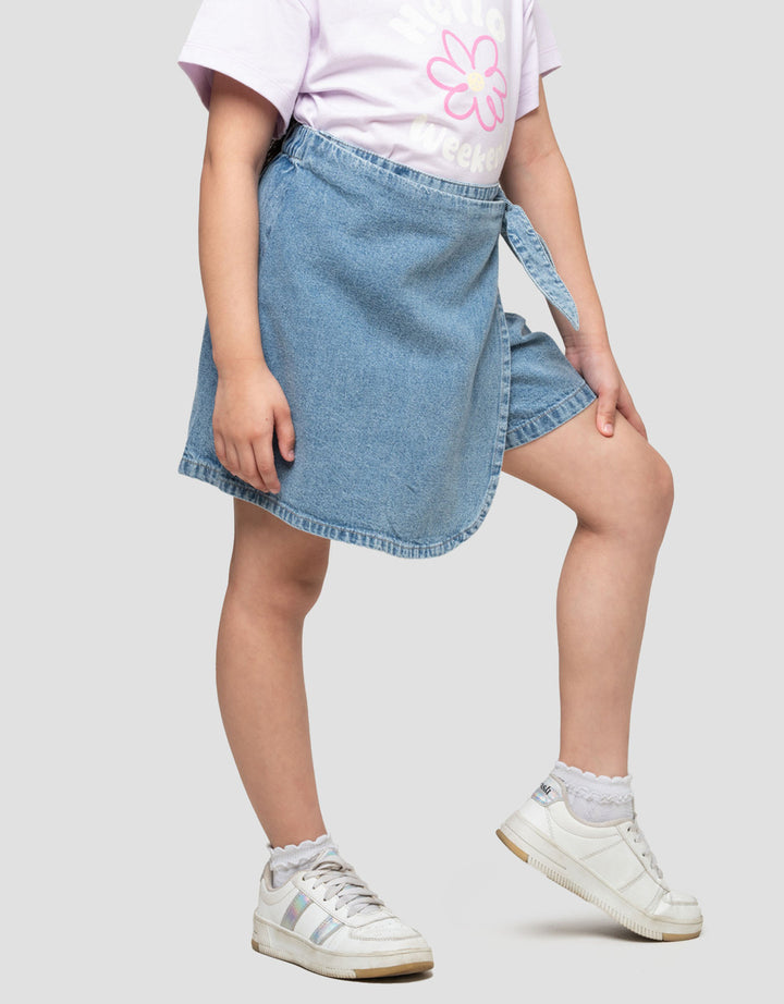 Little M Pita Simpul Depan Celana Rok Anak Perempuan