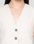 Nevada Linen Vest Wanita