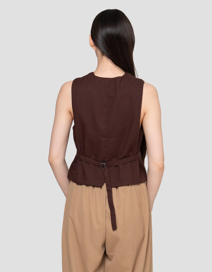 Nevada Linen Vest Wanita