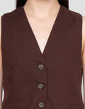 Nevada Linen Vest Wanita