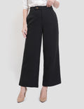 St. Yves Cropped Wide Leg With Exposed Button Celana Wanita