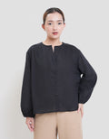 St. Yves Soft Cotton Buttoned Down Blouse Oversize Wanita