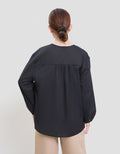 St. Yves Soft Cotton Buttoned Down Blouse Oversize Wanita