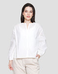 St. Yves Soft Cotton Buttoned Down Blouse Oversize Wanita