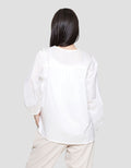 St. Yves Soft Cotton Buttoned Down Blouse Oversize Wanita
