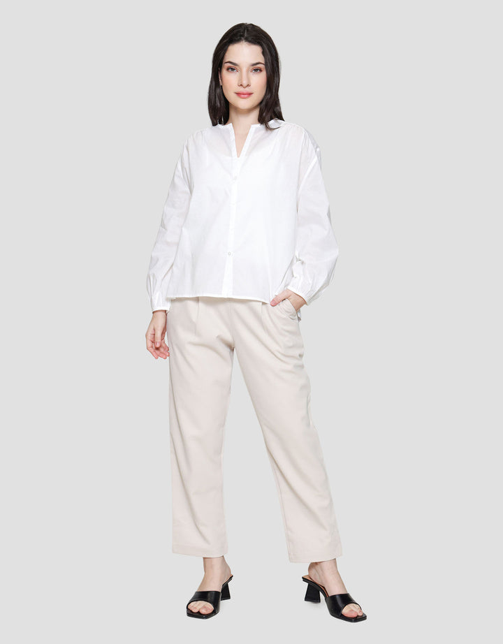 St. Yves Soft Cotton Buttoned Down Blouse Oversize Wanita